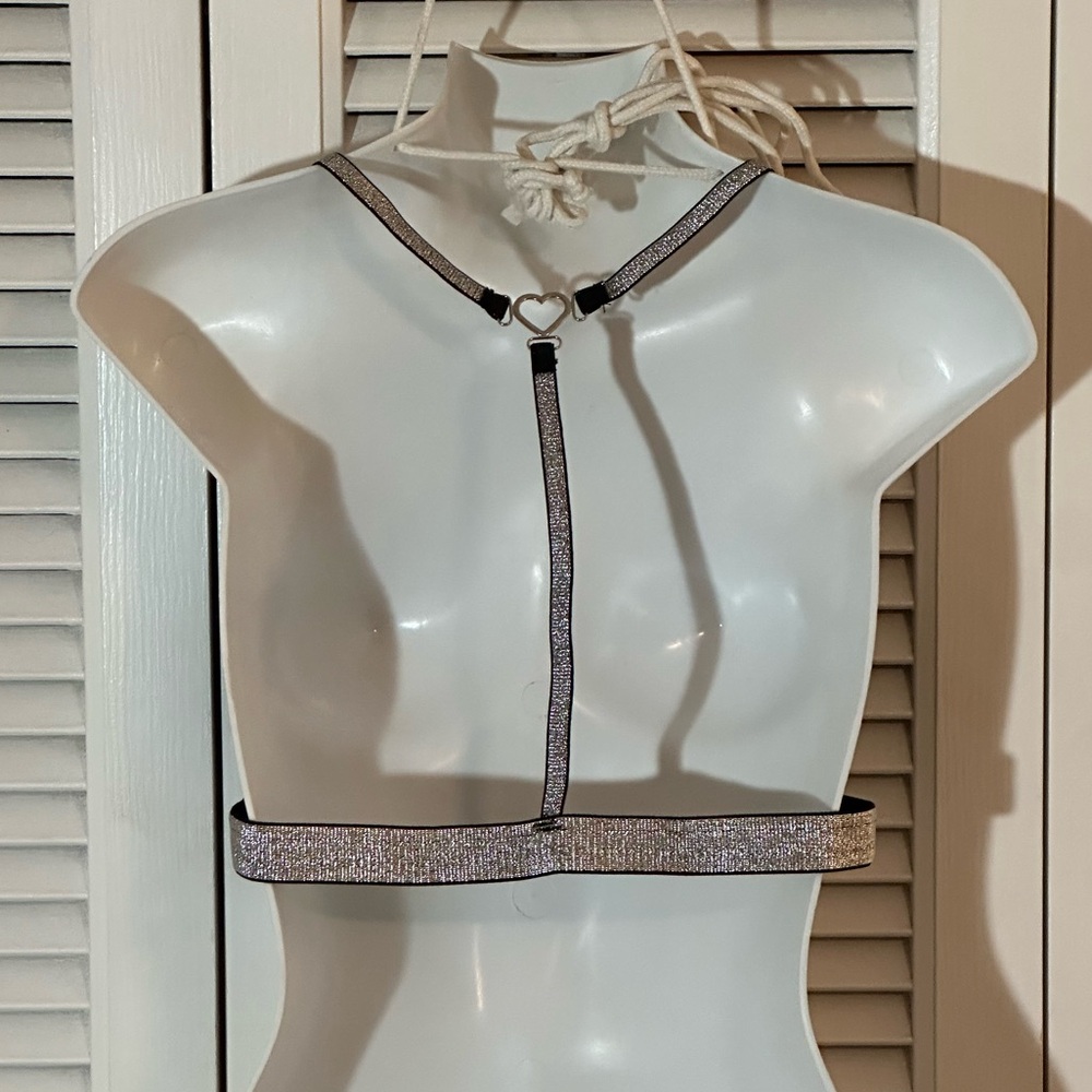 New Black and Silver Women's Bralette - Picture 3 of 4